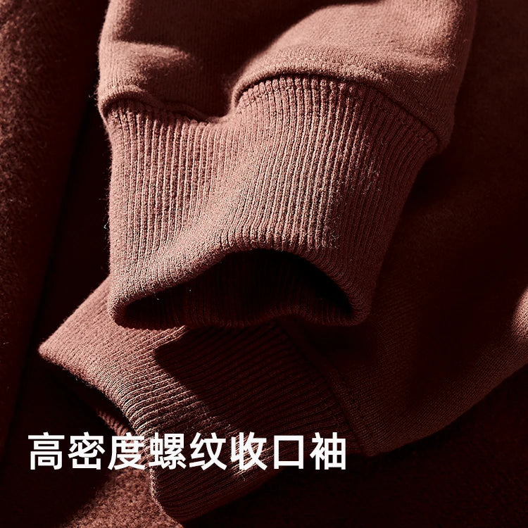 2022autumn and Winter Heavy Thickened Hooded Jacket Men 's Zipper Sweater Casual All -Match Cotton Fleece Hoodie