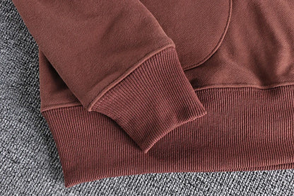 Heavy cashmere half zipper sweater men's hooded autumn and winter thick warm niche senior coat men