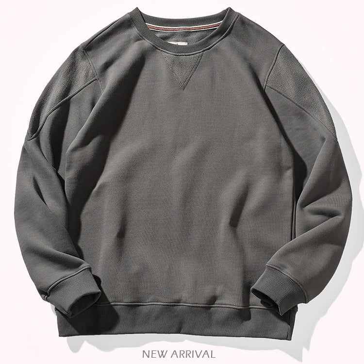 Heavyweight cotton top men's 2022 new autumn round neck cotton Pullover Sweater