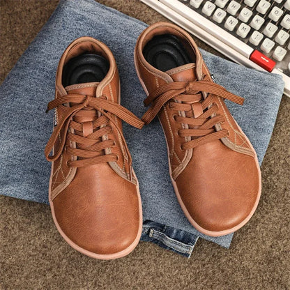 Leather Walking Brown Barefoot Shoes