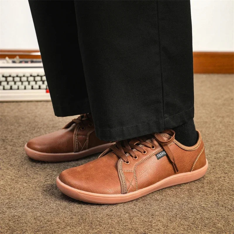 Leather Walking Brown Barefoot Shoes