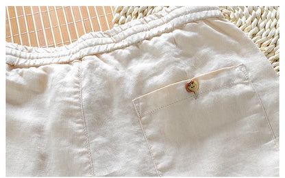 Spring Summer New 100% Linen Casual Pants Men Clothing Thin Loose Oversize Trousers F7409