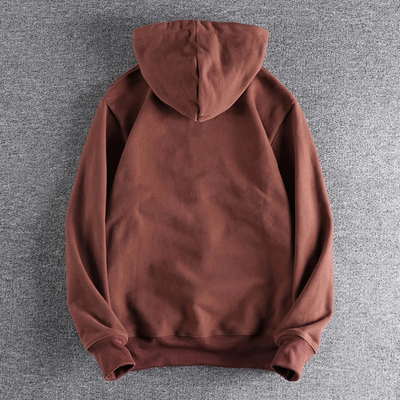 Heavy cashmere half zipper sweater men's hooded autumn and winter thick warm niche senior coat men