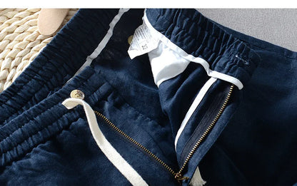 Spring Summer New 100% Linen Casual Pants Men Clothing Thin Loose Oversize Trousers F7409