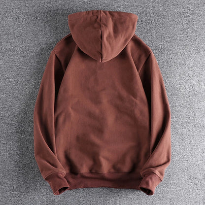 Heavy cashmere half zipper sweater men's hooded autumn and winter thick warm niche senior coat men