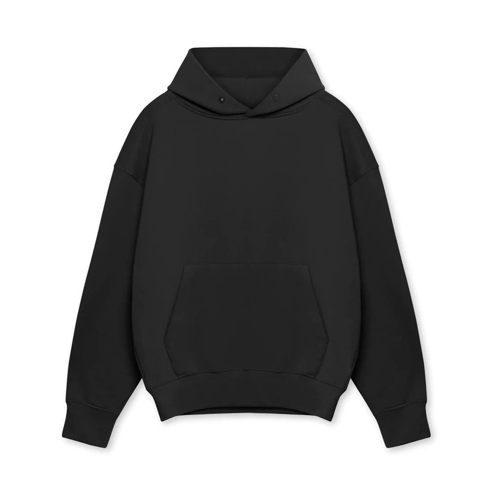 Mens Cotton Hoodies Thick Casual Running Bodybuilding Training Sweatshirts Pullover Hooded Solid Color Tops Jogger Streetwears